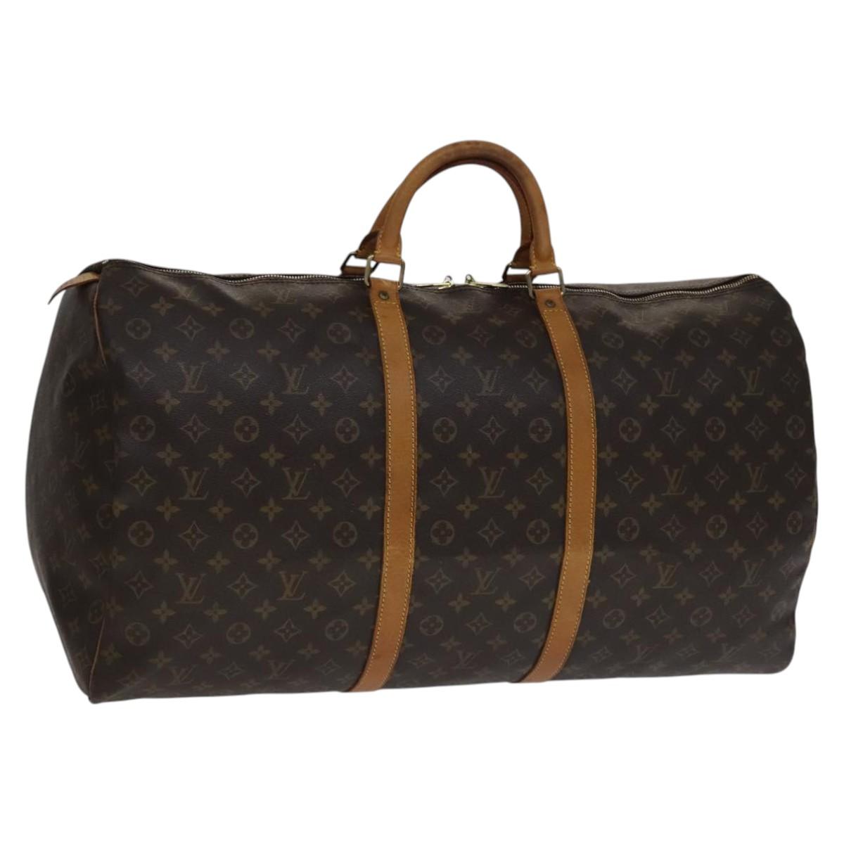 Louis Vuitton Keepall 60, Brown, Canvas, travel