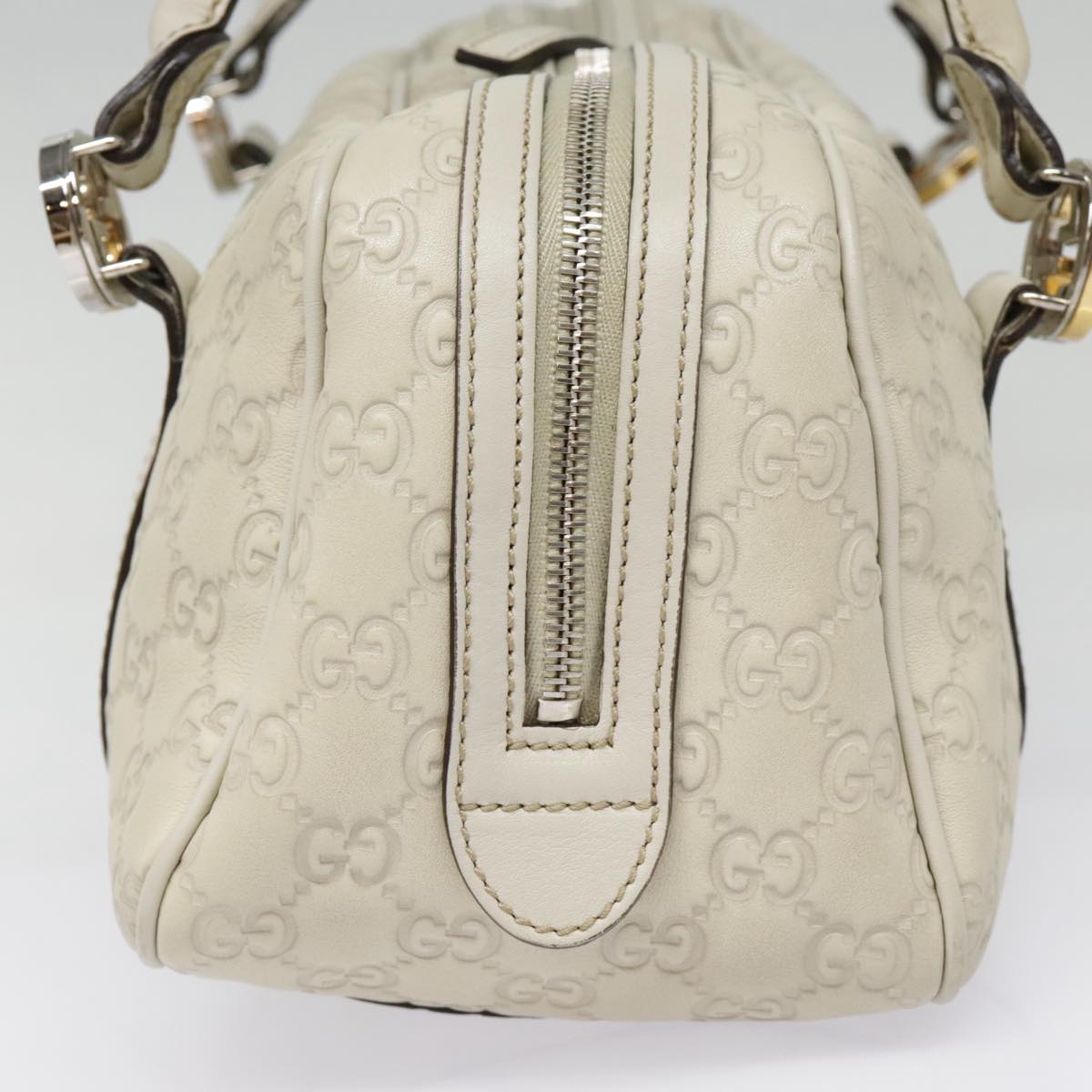 Gucci Vintage, White, Leather, handbag