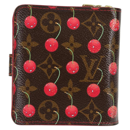 Louis Vuitton Compact zip, Brown, Canvas, wallet