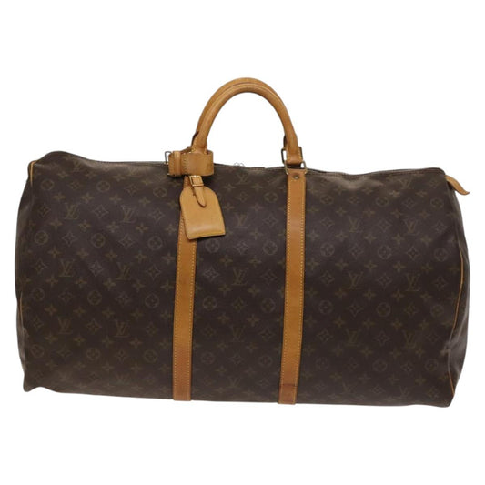 Louis Vuitton Keepall 60, Brown, Canvas, travel