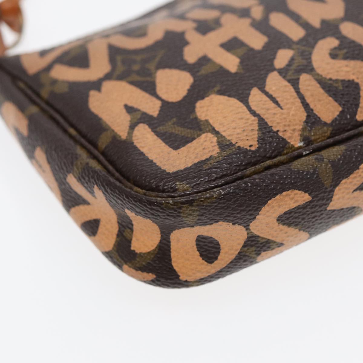 Louis Vuitton Pochette Accessoire, Brown, Canvas, clutch