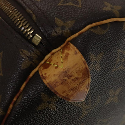 Louis Vuitton Keepall 60, Brown, Canvas, travel