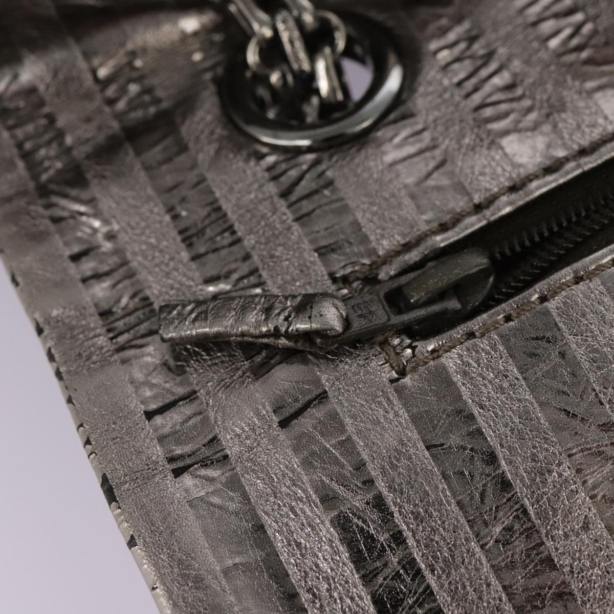 "Chanel 2,55", Silver, Leather, shoulder