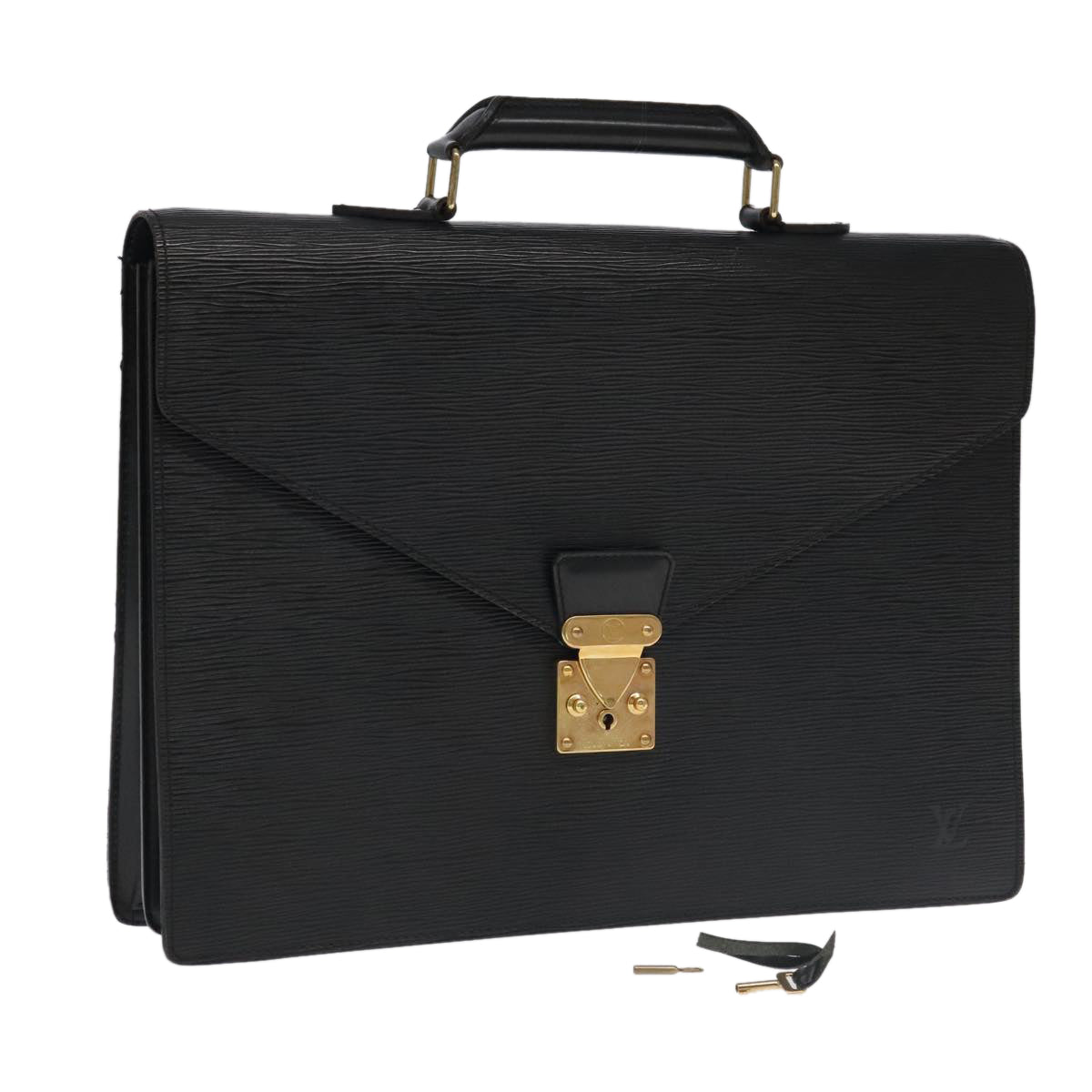 Louis Vuitton Ambassadeur, Black, Leather, briefcase