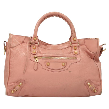 Balenciaga City, Pink, Leather, handbag