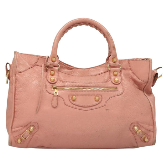 Balenciaga City, Pink, Leather, handbag