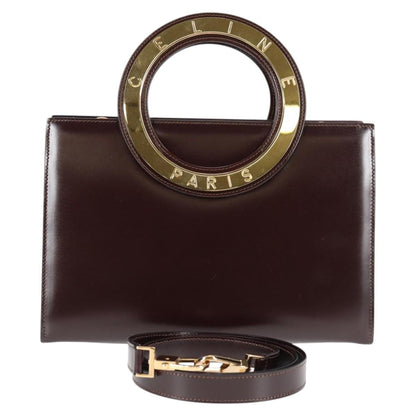 Céline Logo du cercle, Brown, Leather, handbag