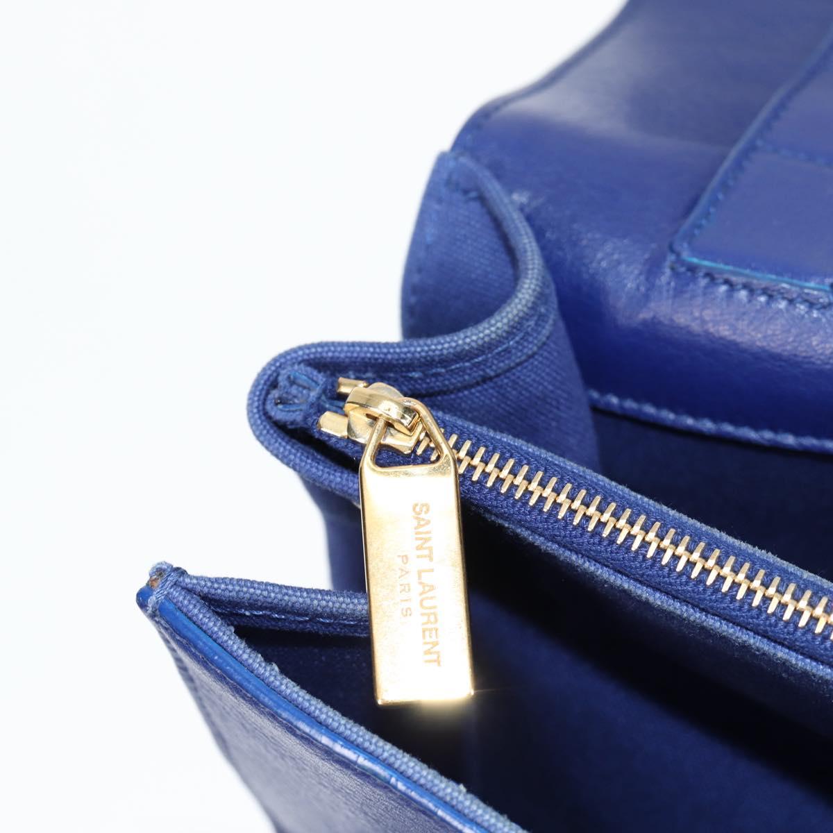 Yves Saint Laurent Muse Two, Blue, Leather, shoulder