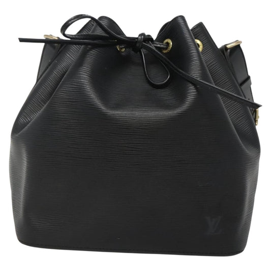 Louis Vuitton Petit Noé, Black, Leather, shoulder
