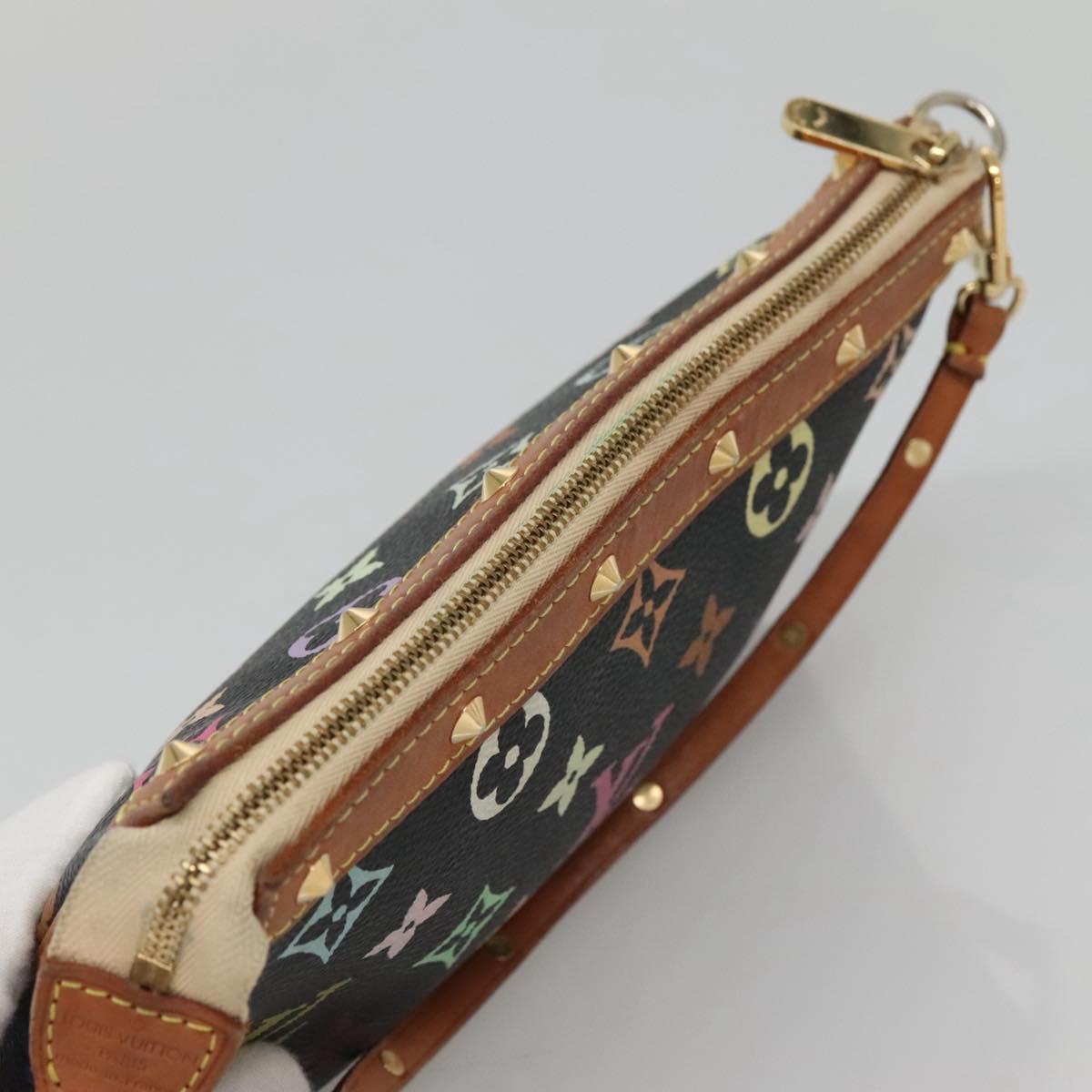 Louis Vuitton Pochette Accessoire, Black, Canvas, clutch