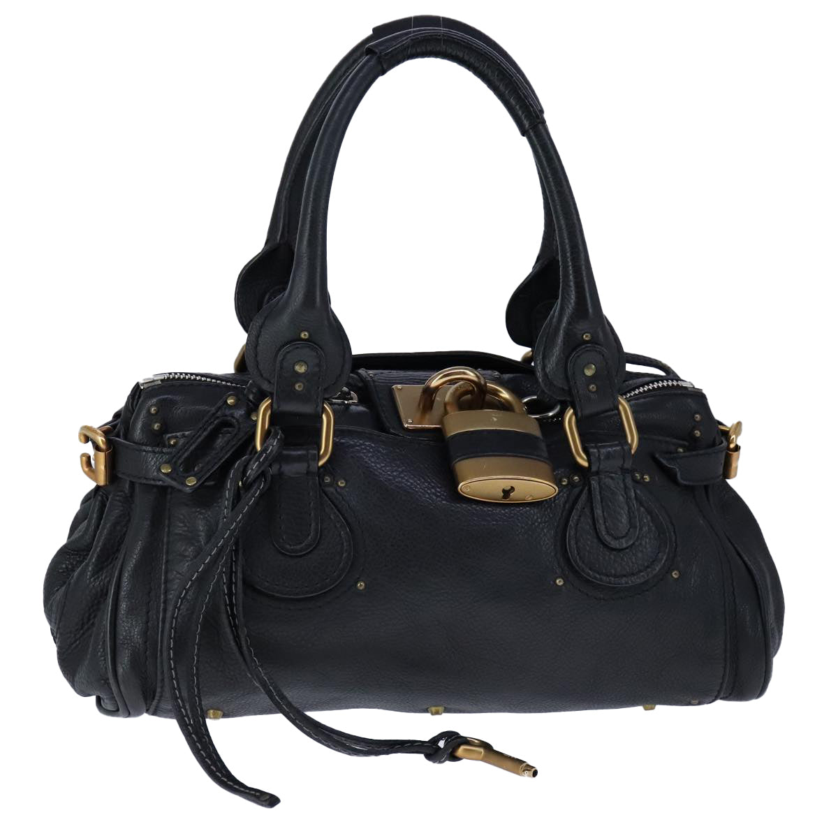 Chloé Paddington, Black, Leather, handbag