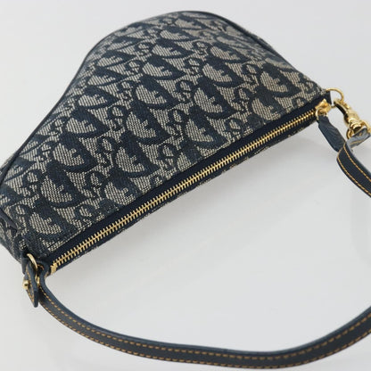 Christian Dior Vintage Saddle Diorissimo Canvas, Navy, Canvas, Shoulder Bag