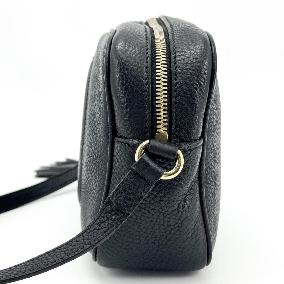 Gucci Soho Disco Leather, Black, Leather, Crossbody Bag