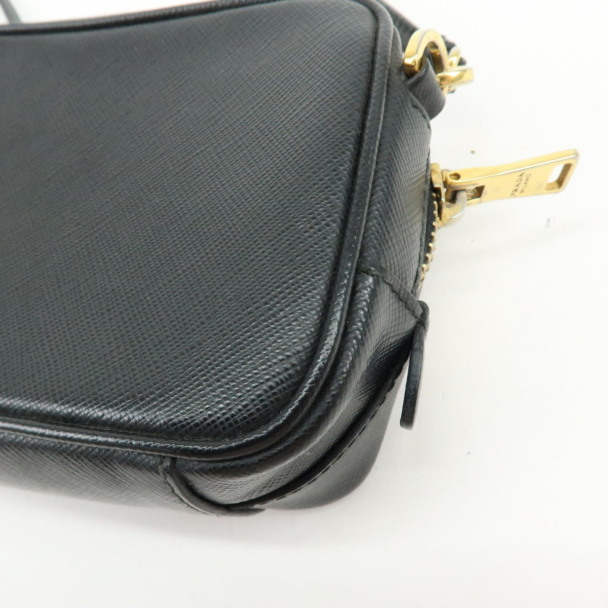 Prada Bow Camera Saffiano Leather, Black, Leather, Crossbody Bag