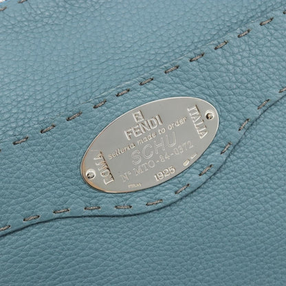 Fendi Vintage Selleria Zip Messenger Leather, Blue, Leather, Shoulder Bag