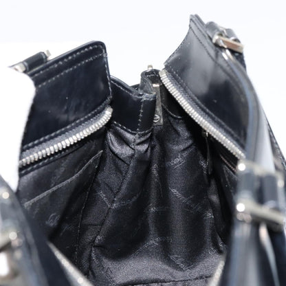 Salvatore Ferragamo Double Gancini Side Buckle Leather, Black, Leather, Tote Bag
