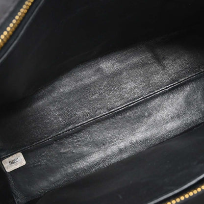 Chanel Vintage Chain Tote Quilted Lambskin, Black, Leather, Tote Bag