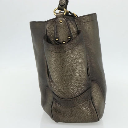 Prada Side Pocket Hobo Vitello Daino, Gold, Leather, Shoulder Bag
