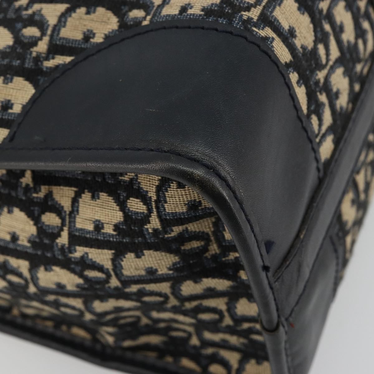 Christian Dior Vintage Trotter Boston Diorissimo Canvas, Navy, Canvas, Handbag