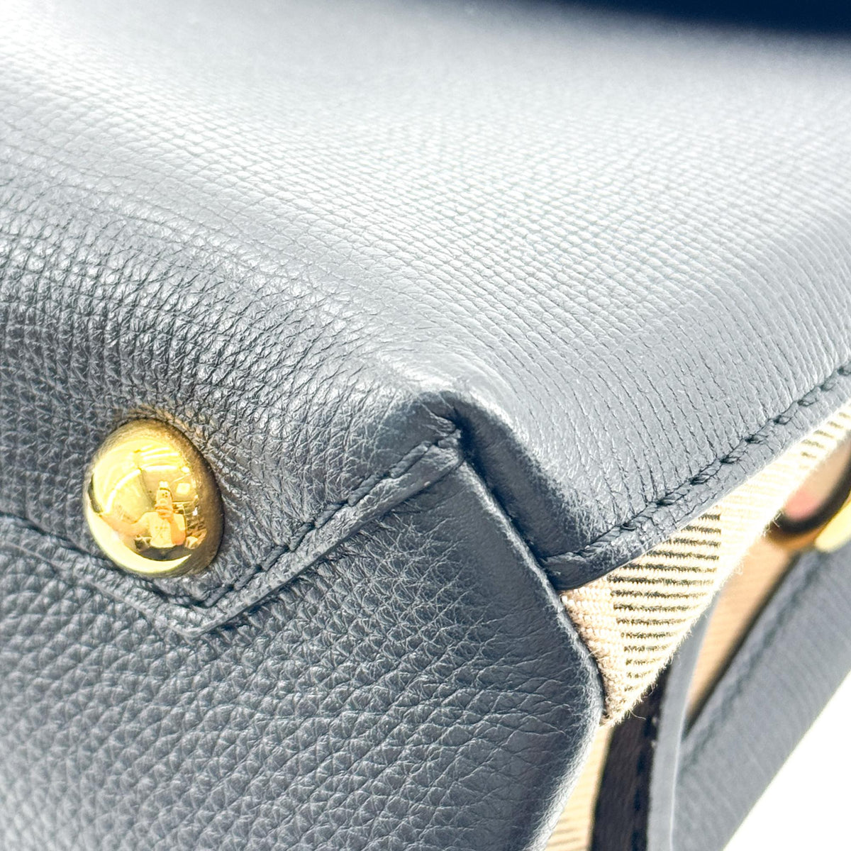 Burberry Camberley Top Handle Leather, Black, Leather, Handbag