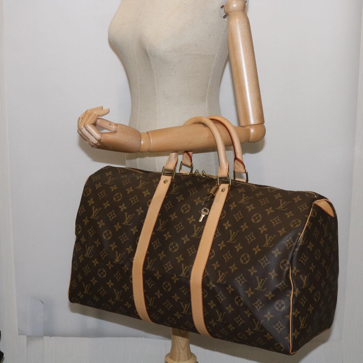 Louis Vuitton Keepall 50, Brown, Canvas, travel