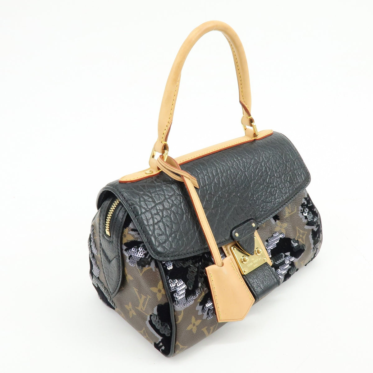Louis Vuitton Carrousel Fleur De Jais Monogram Canvas, Multicolour, Canvas, Handbag