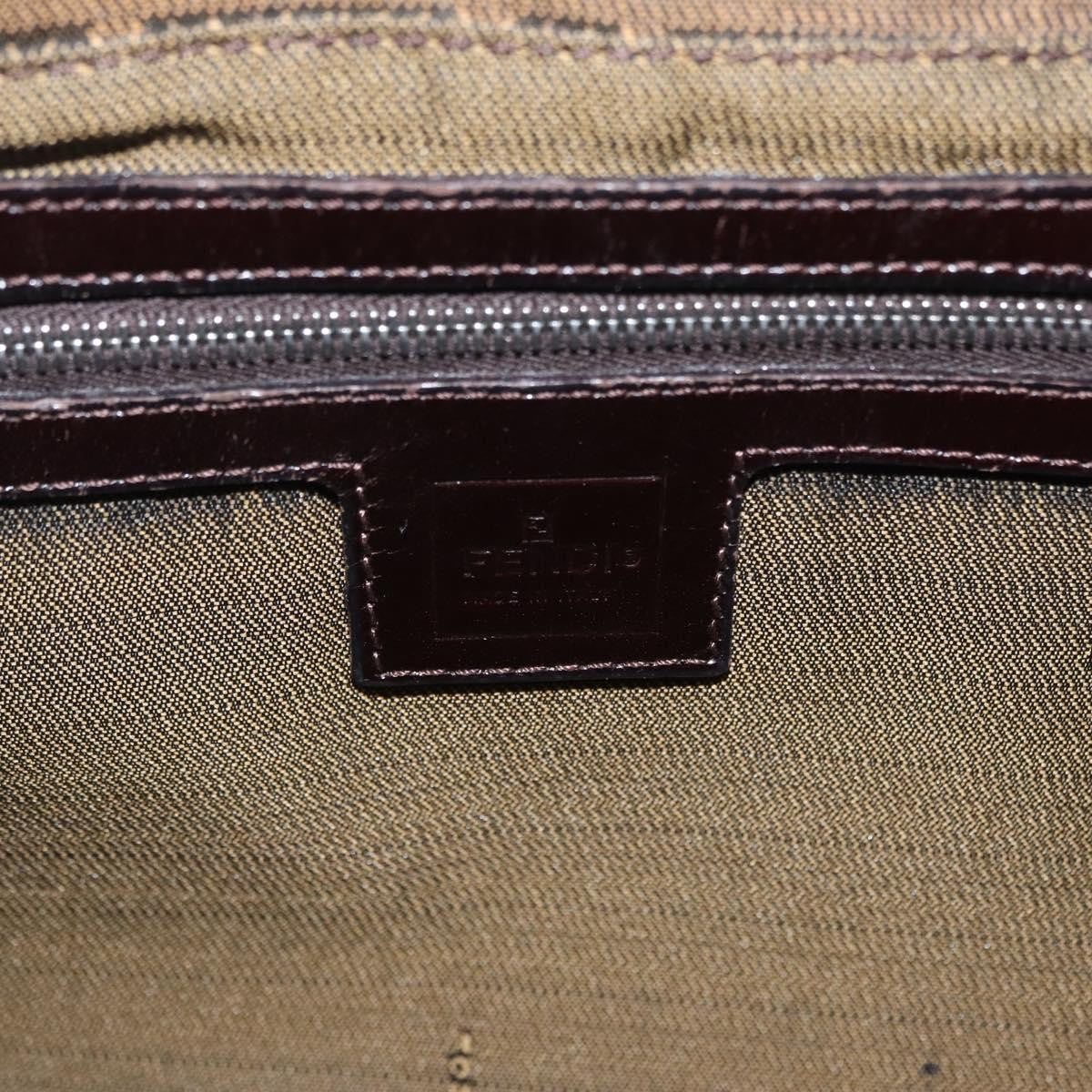 Fendi Zucchino Mamma Baguette Canvas, Brown, Canvas, Shoulder Bag