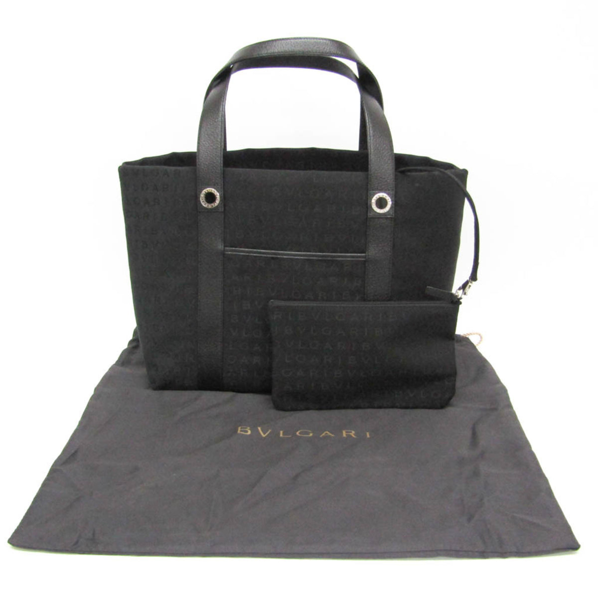 Bvlgari Logomania Canvas, Black, Canvas, Tote Bag