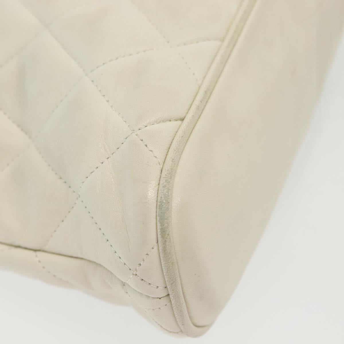 Chanel Matelassé, "WHITE,GOLD", Leather, shoulder
