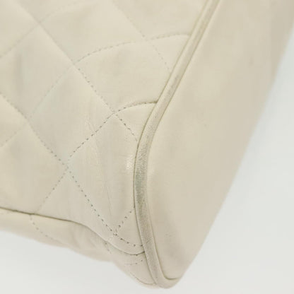 Chanel Matelassé, "WHITE,GOLD", Leather, shoulder