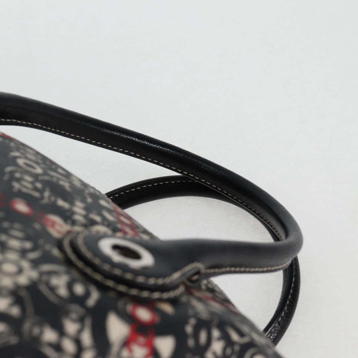 Chanel Optic Coco Bowler Printed Coated Canvas with Caviar, Black, Canvas, Handbag