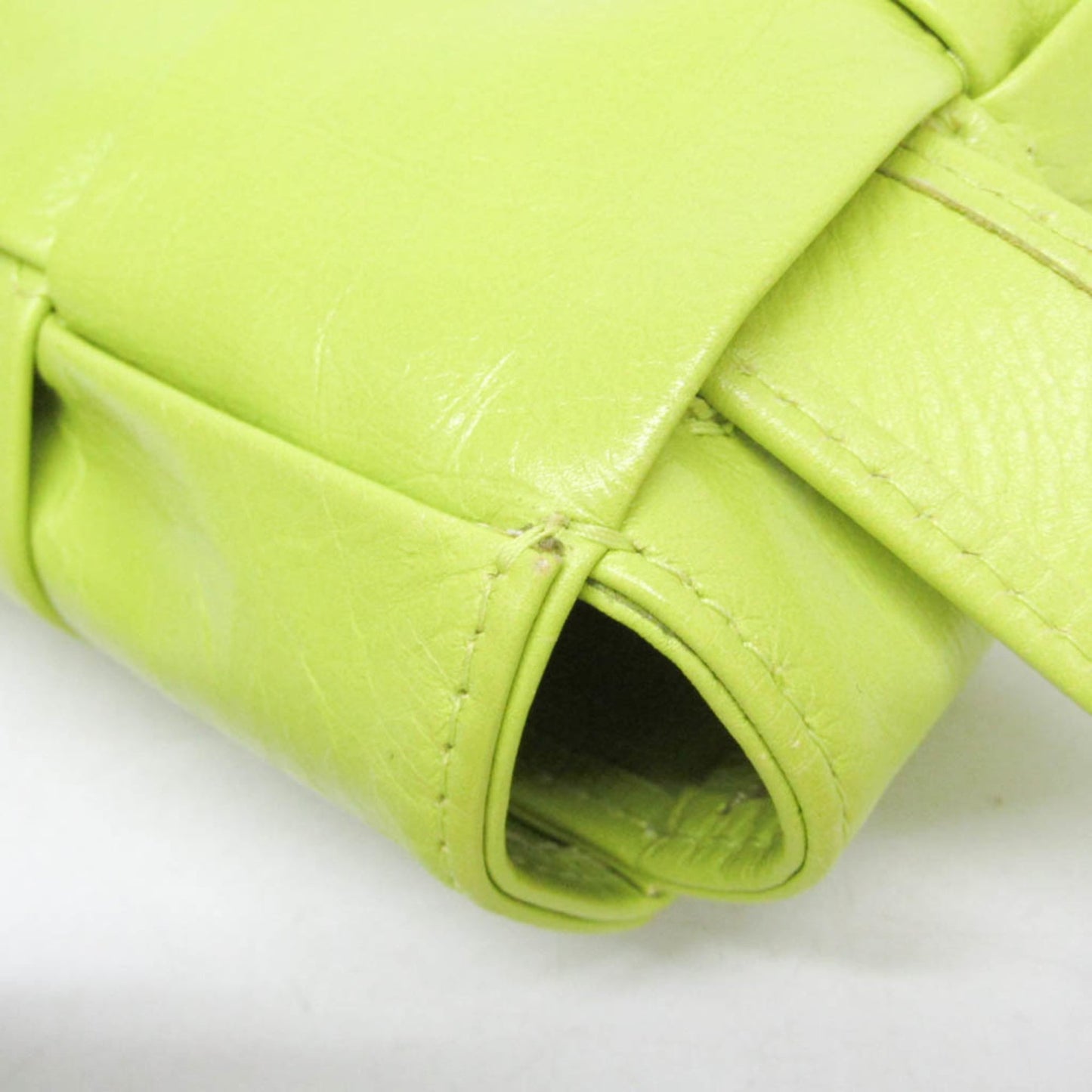 Bottega Veneta Cassette Leather, Green, Leather, Clutch