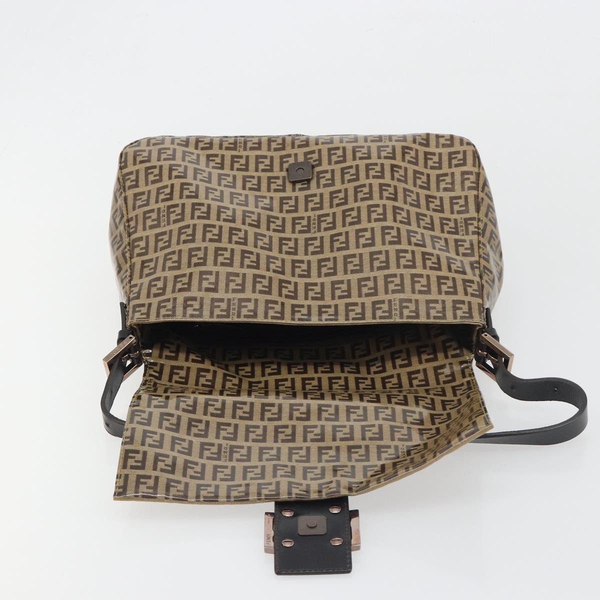 Fendi Mamma Baguette Zucchino canvas, Brown, Canvas, Shoulder Bag