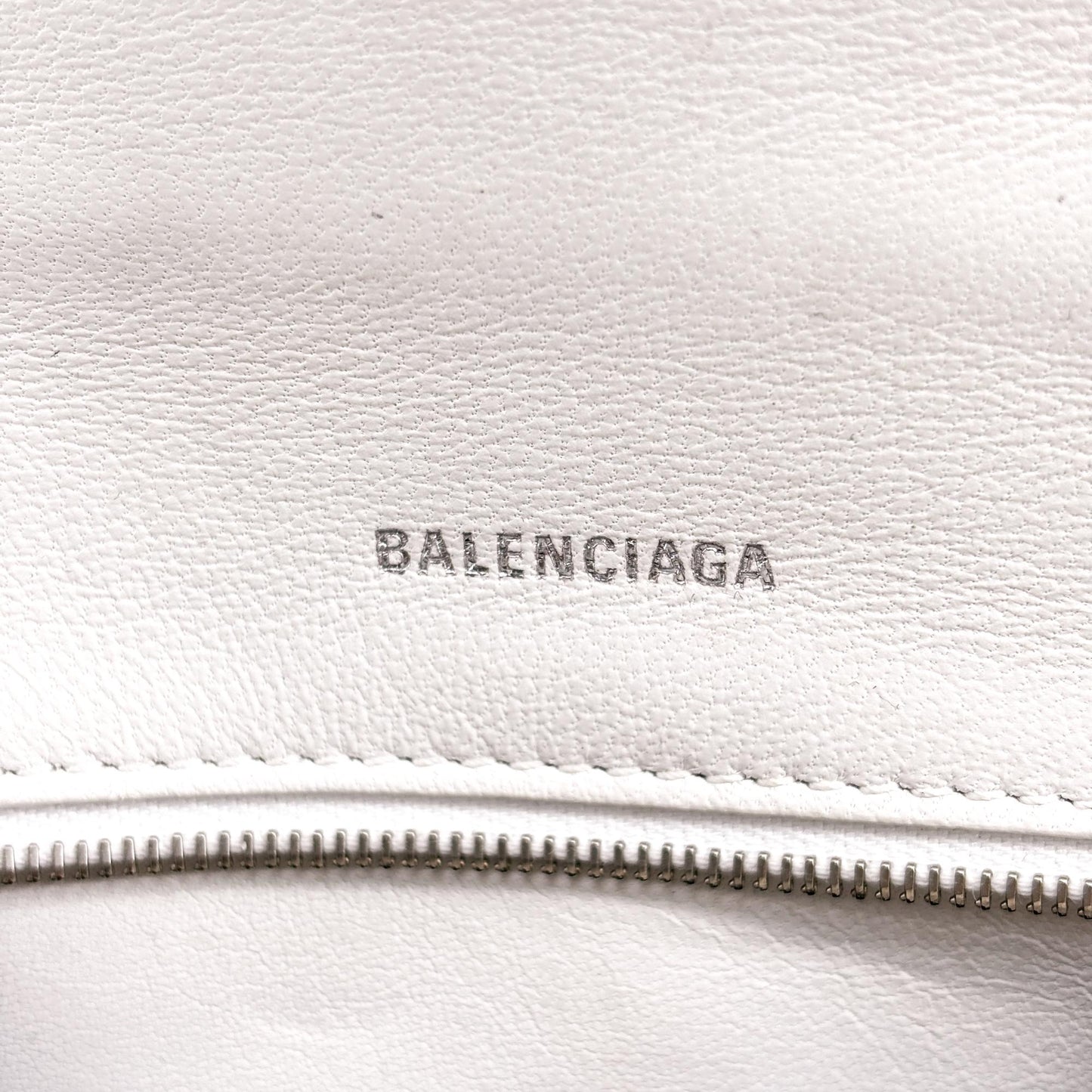 Balenciaga Hourglass Top Handle Leather, White, Leather, Handbag