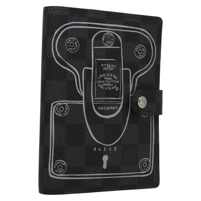 Louis Vuitton Agenda PM, Black, Canvas, wallet
