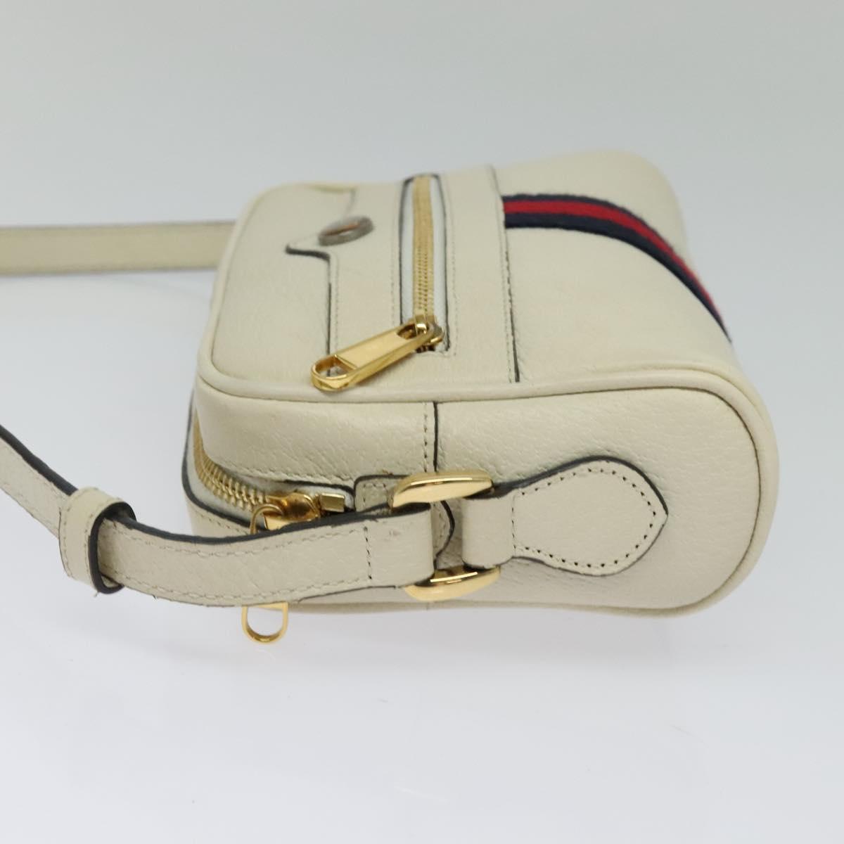 Gucci Ophidia, White, Leather, shoulder
