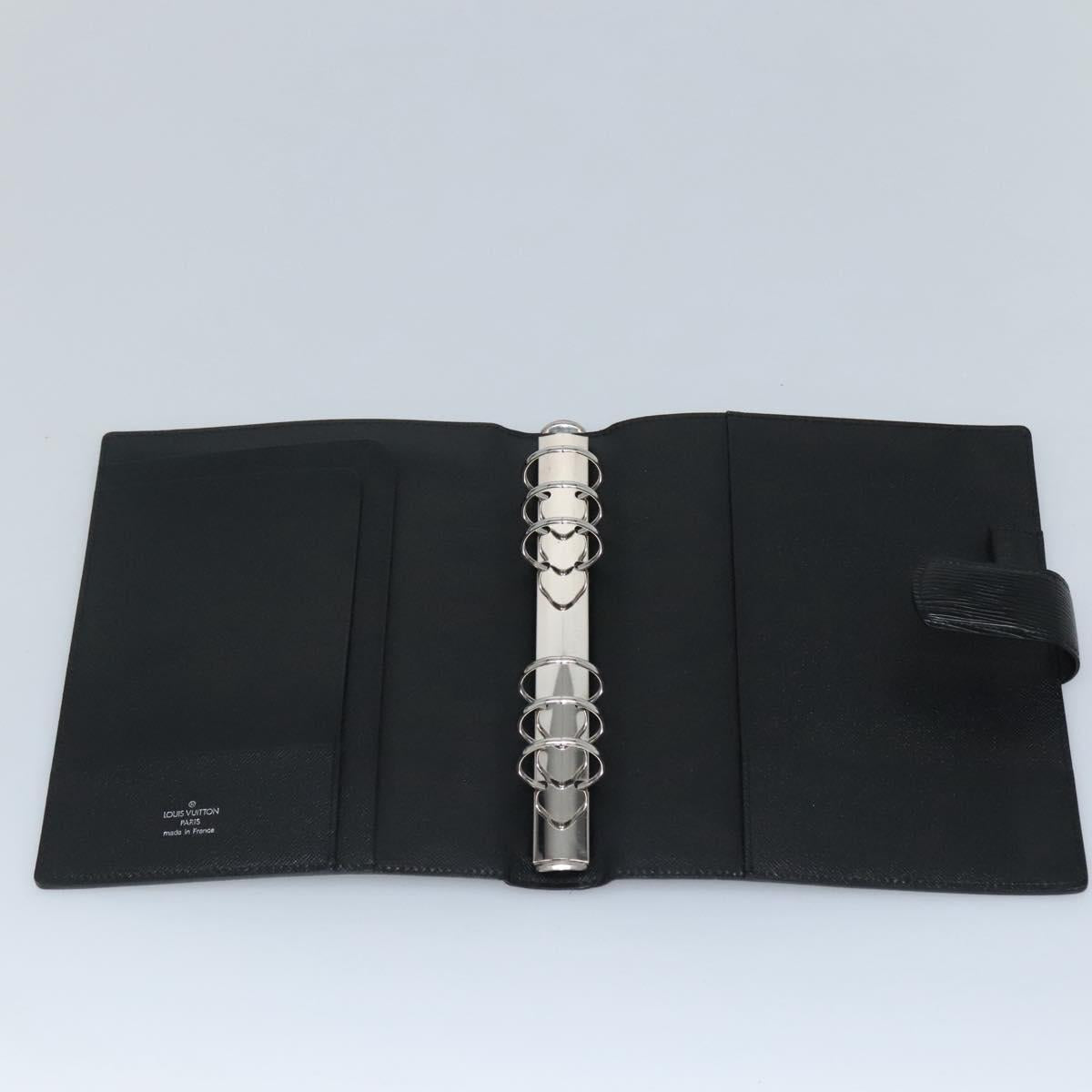 Louis Vuitton Agenda cover, Black, Leather, wallet