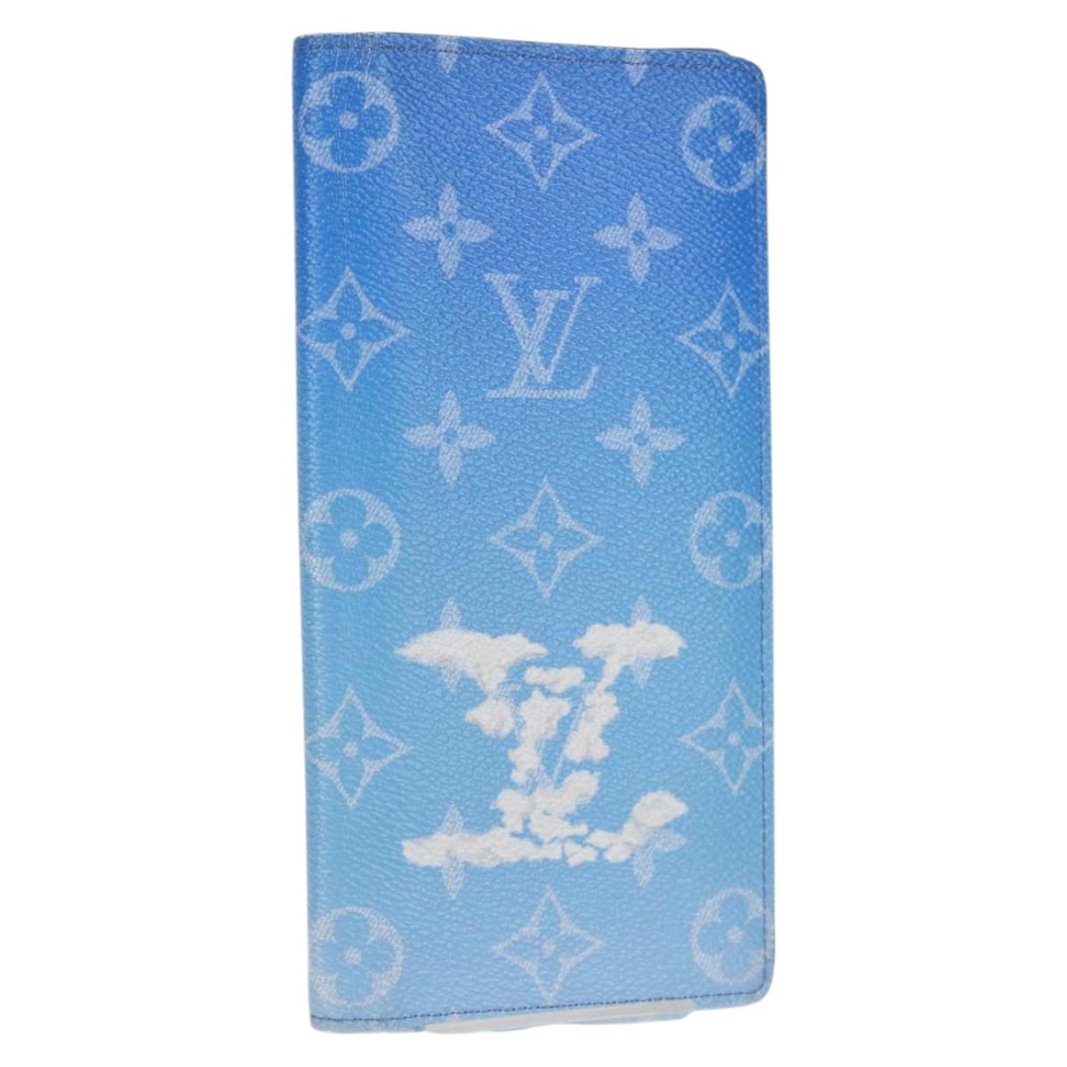 Louis Vuitton Brazza, Blue, Canvas, wallet
