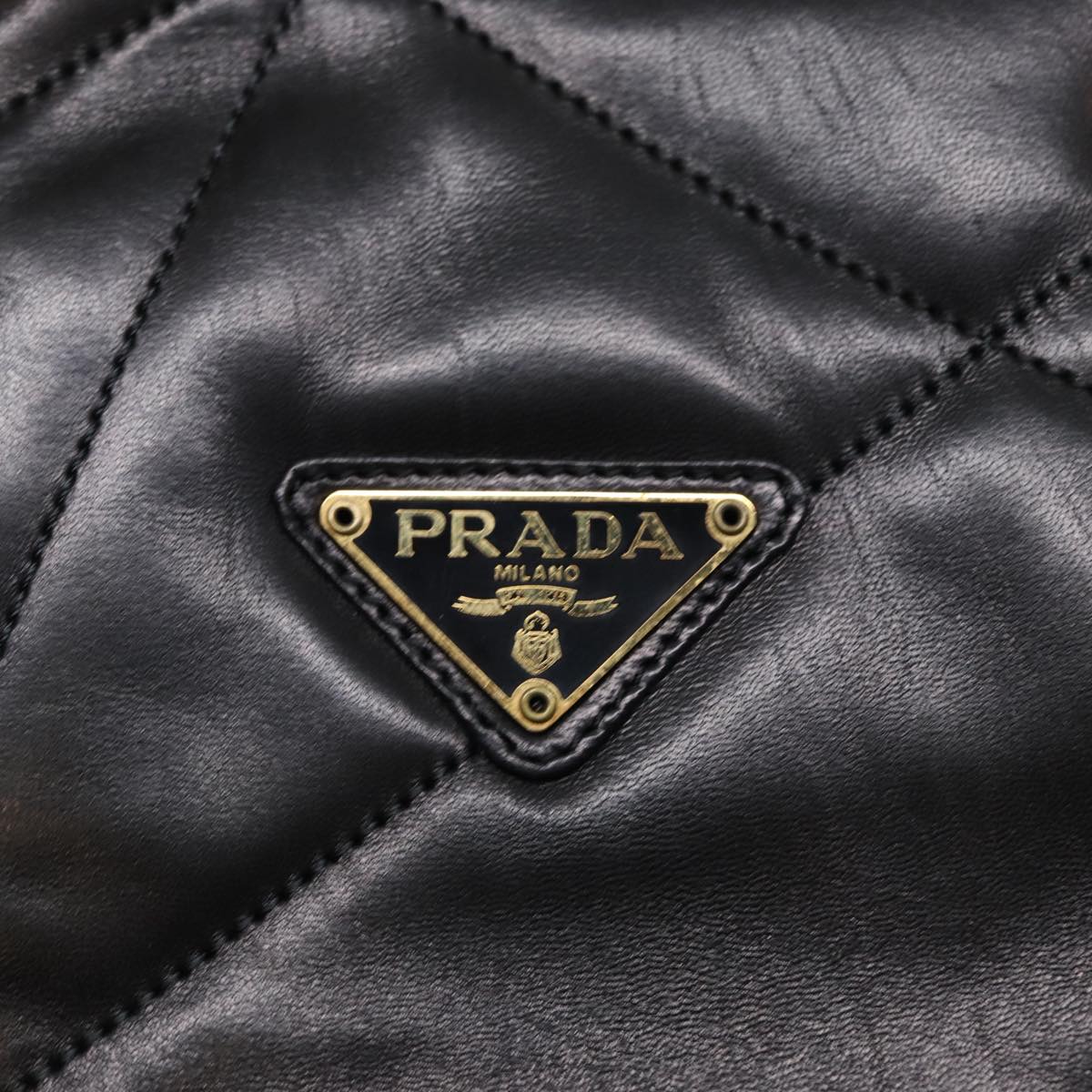 Prada, Black, Leather, handbag