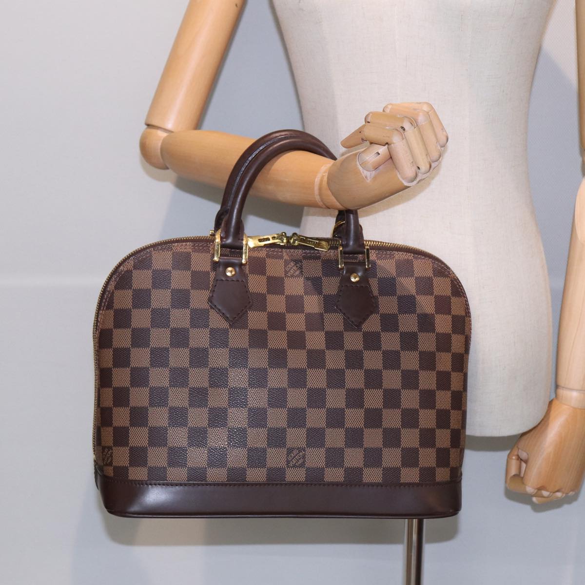 Louis Vuitton Alma, Brown, Canvas, handbag