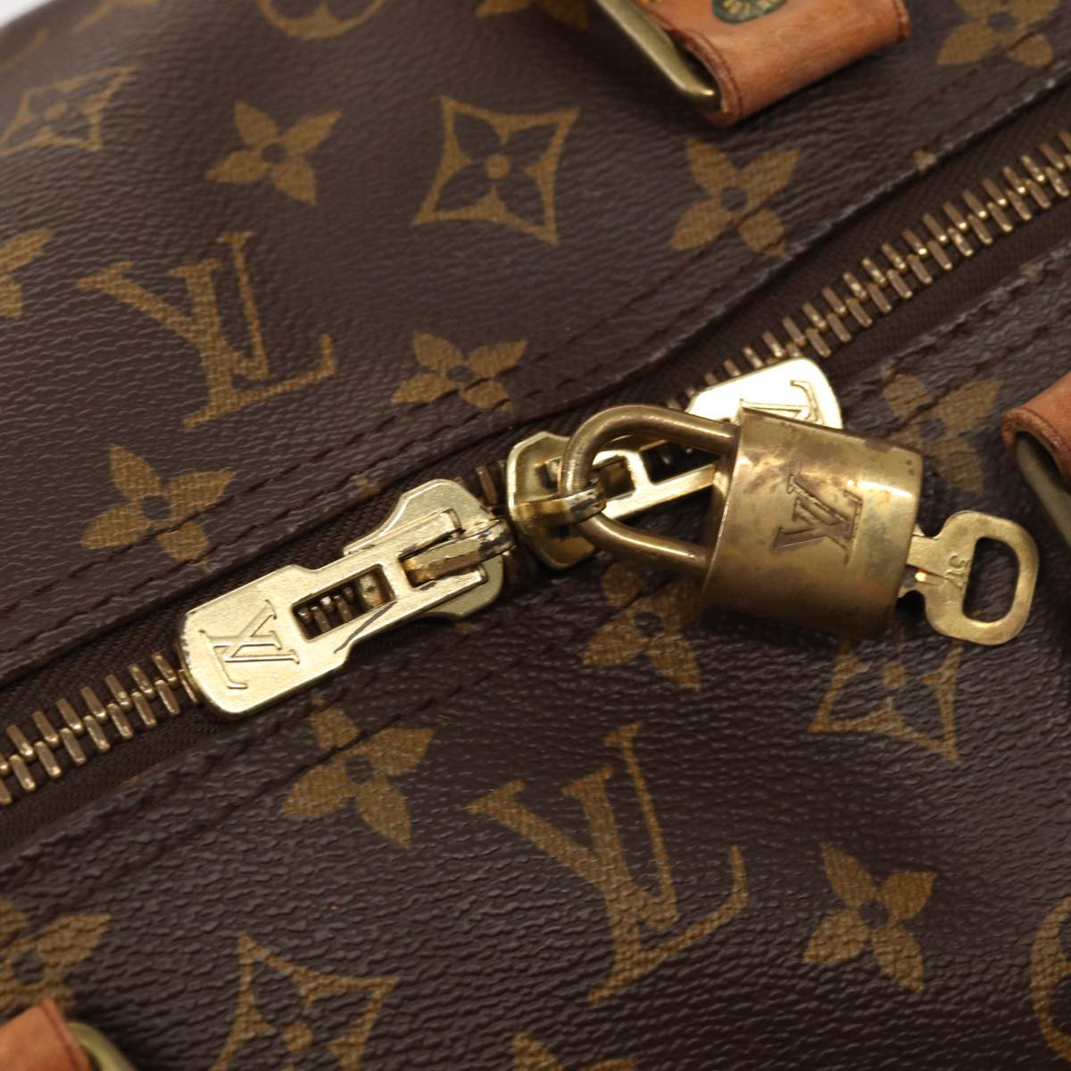 Louis Vuitton Keepall 60, Brown, Canvas, travel