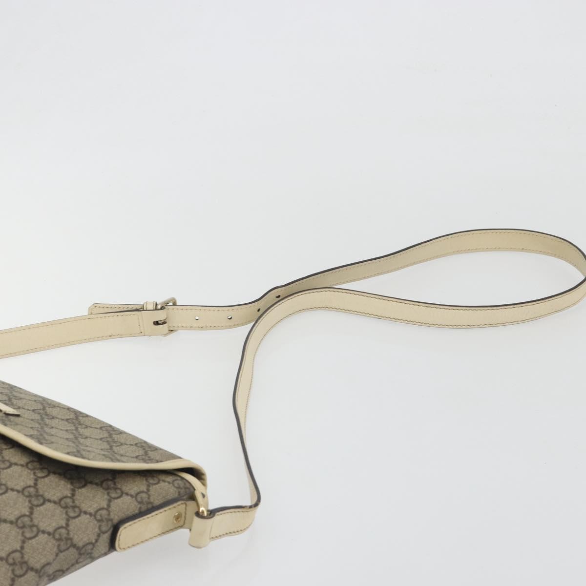 Gucci Flap Messenger GG Coated Canvas, Beige, Canvas, Shoulder Bag