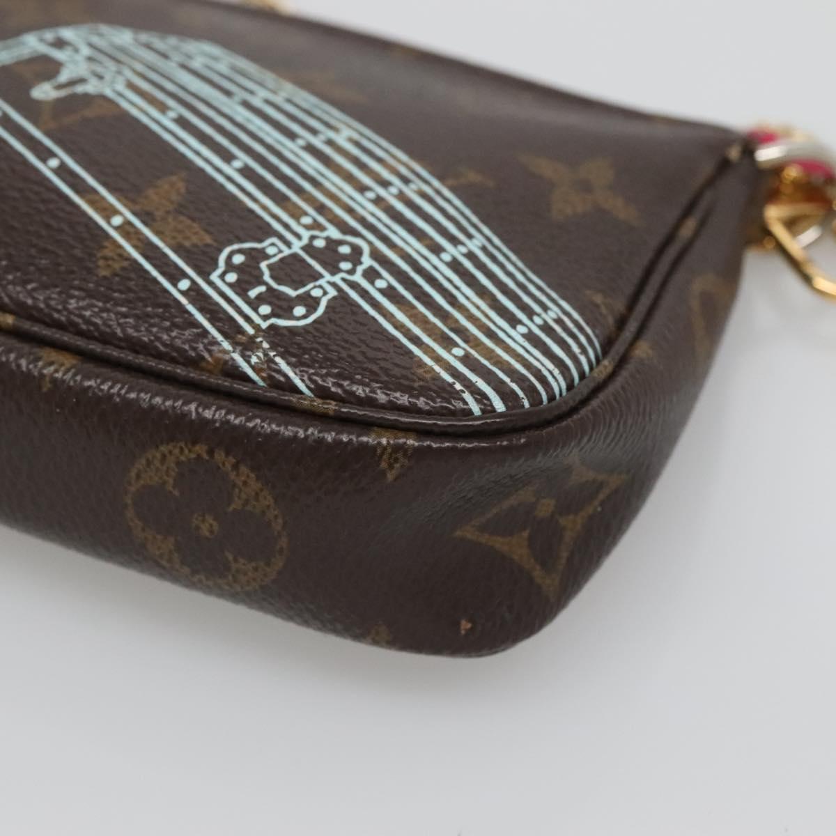Louis Vuitton Mini Pochette Accessoires, Brown, Canvas, clutch