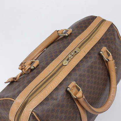 Celine Vintage Duffle Macadam Coated Canvas, Brown, Canvas, Handbag
