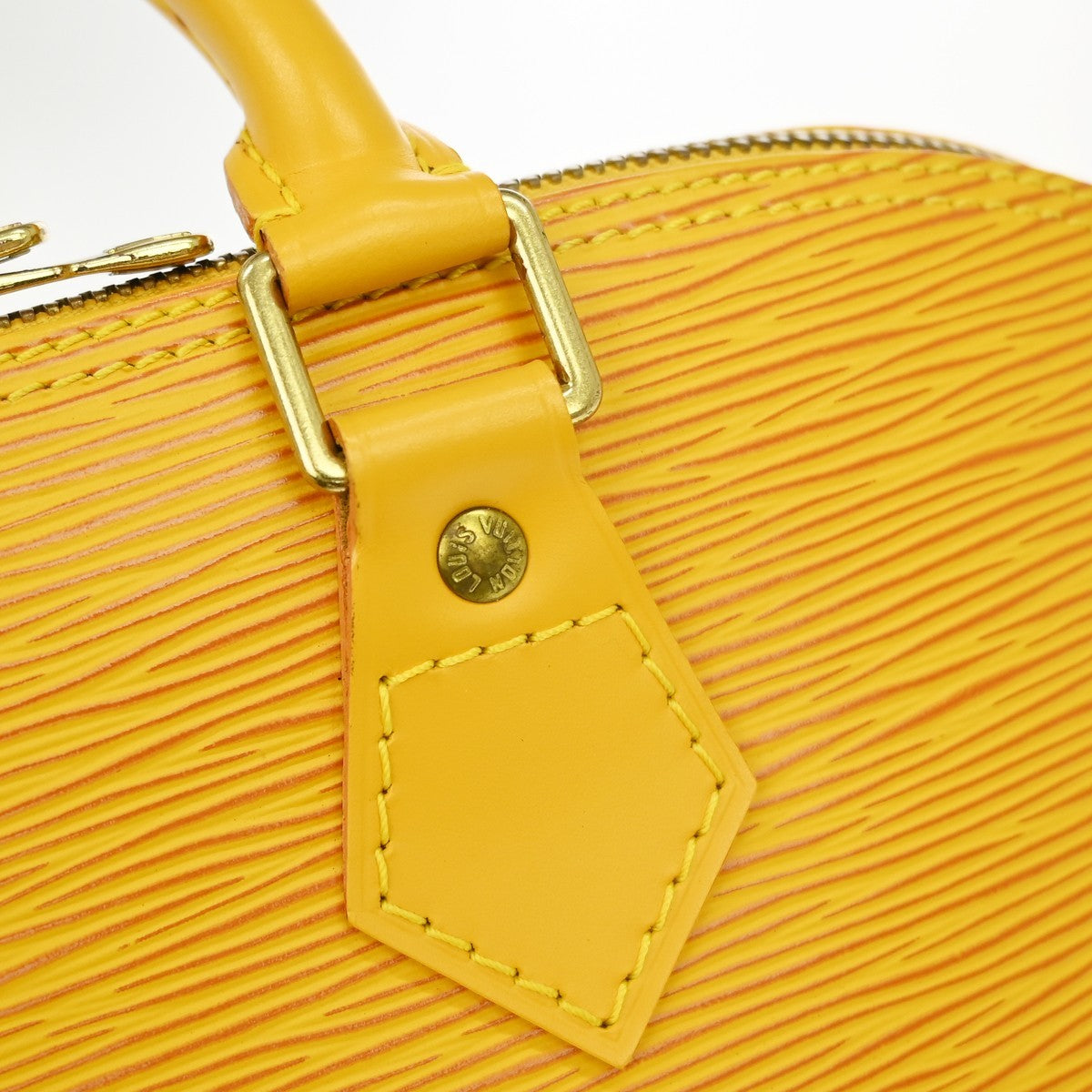 Louis Vuitton Alma Epi, Yellow, Leather, Handbag