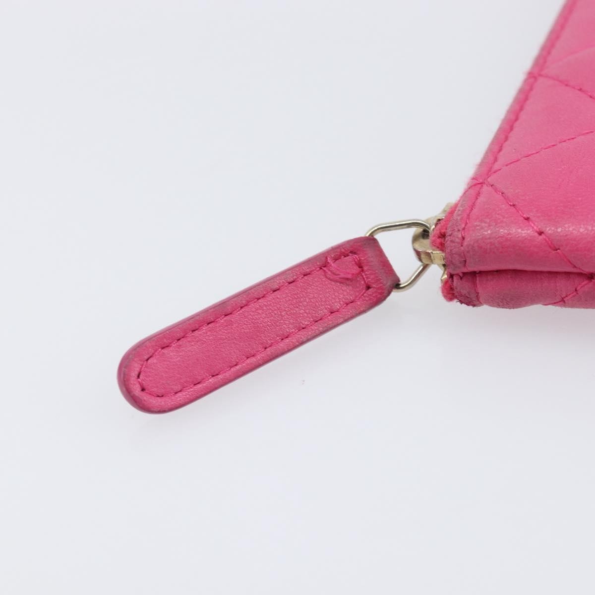 Chanel CC Zip Coin Purse Quilted Lambskin, Pink, Leather, Wallet