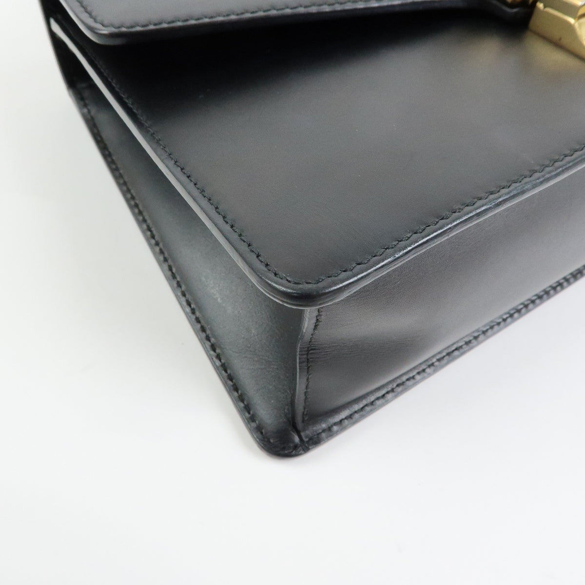 Gucci Sylvie Leather, Black, Leather, Shoulder Bag