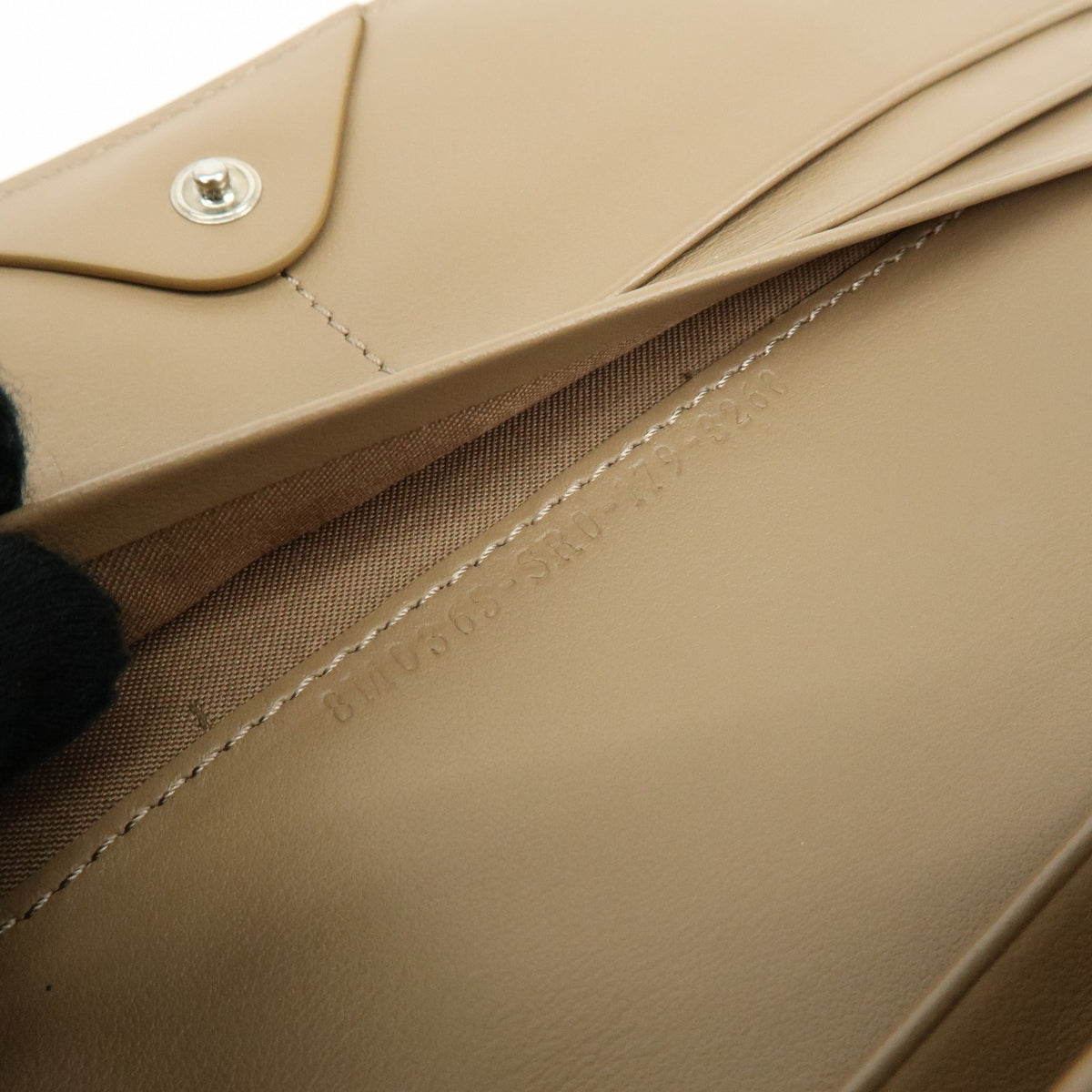 Fendi Continental Wallet on Chain Studded Leather, Beige, Leather, Crossbody Bag