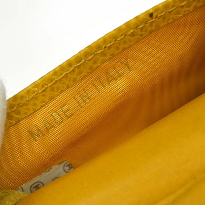 Chanel Vintage CC Phone Holder Caviar, Yellow, Leather, Clutch