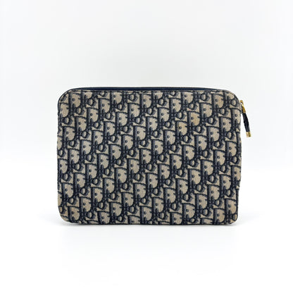 Christian Dior Travel Kit Oblique Canvas, Navy, Canvas, Toiletry Case